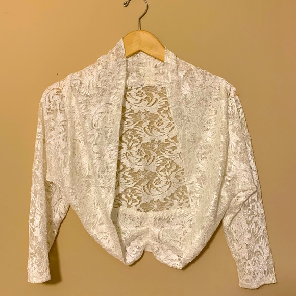 Ivory Lace bolero shrug size small - Picture 1 of 2